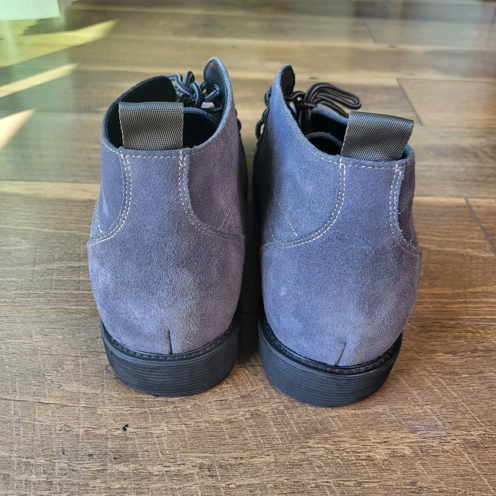 CALTO Mens Grey Suede Chukka Boots Elevator Height Increasing Shoes K9910 Size 9